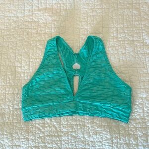 Booty by Brabants Chrome Deep V sports bra top in Seafoam